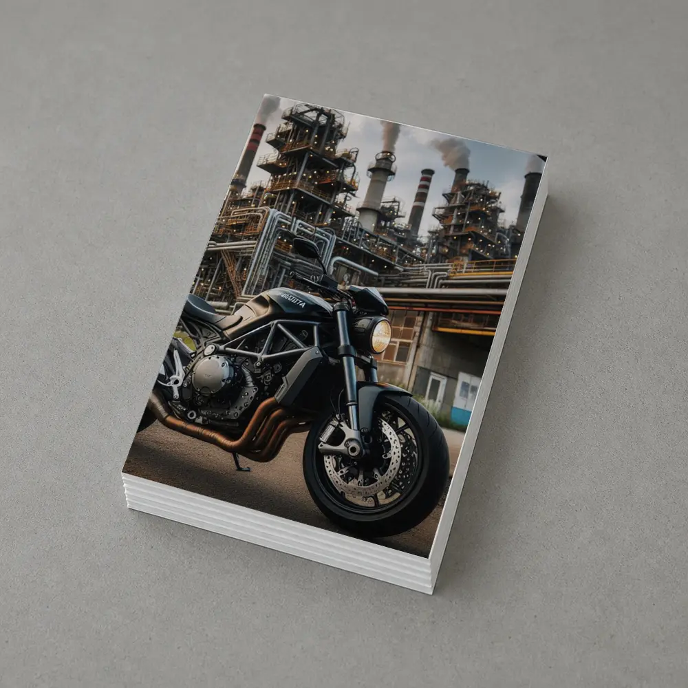 Ducati Monster Dark Naked Bike Industrial Background – Postcards