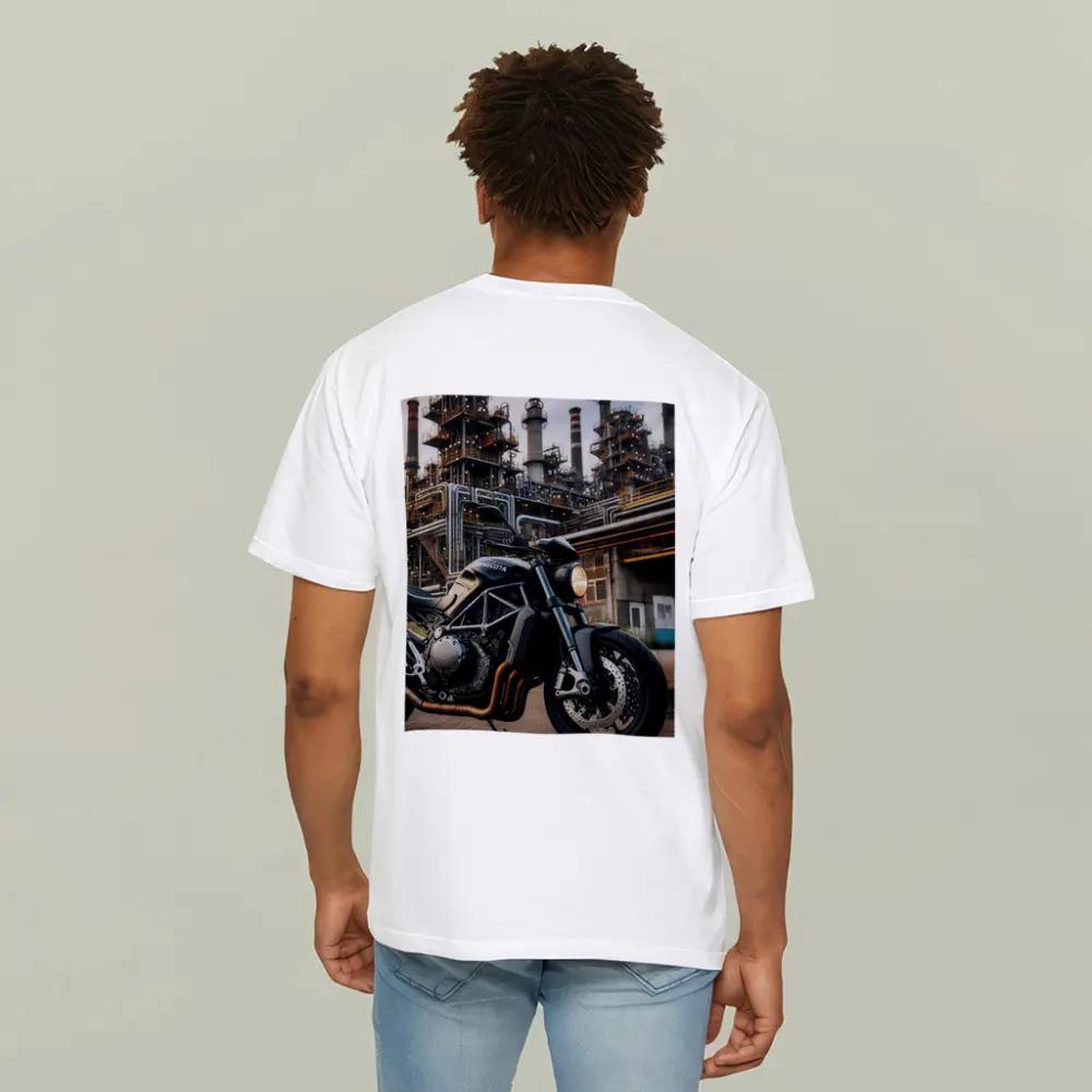 Ducati Monster Dark Naked Bike Industrial Background – T-Shirts