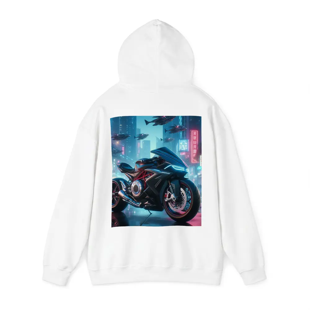 Futuristic Sport Bike Cyberpunk City Night – Hoodies