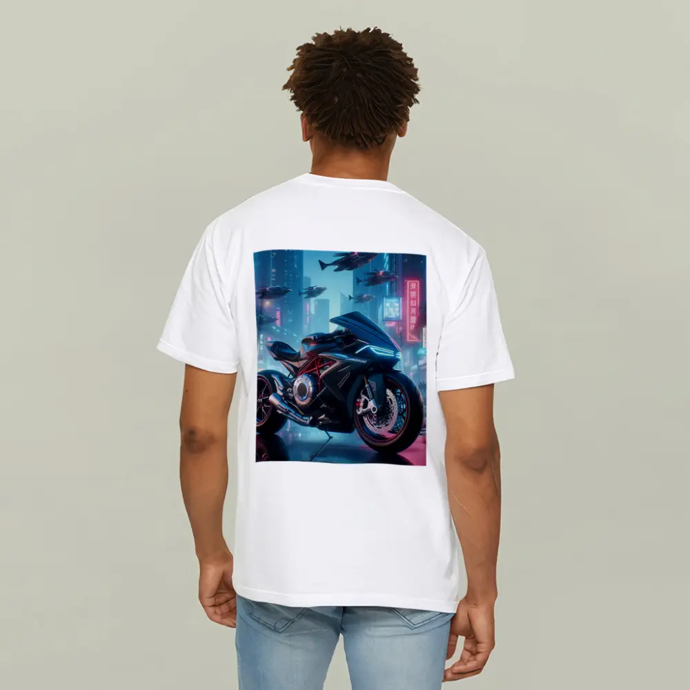 Futuristic Sport Bike Cyberpunk City Night – T-Shirts