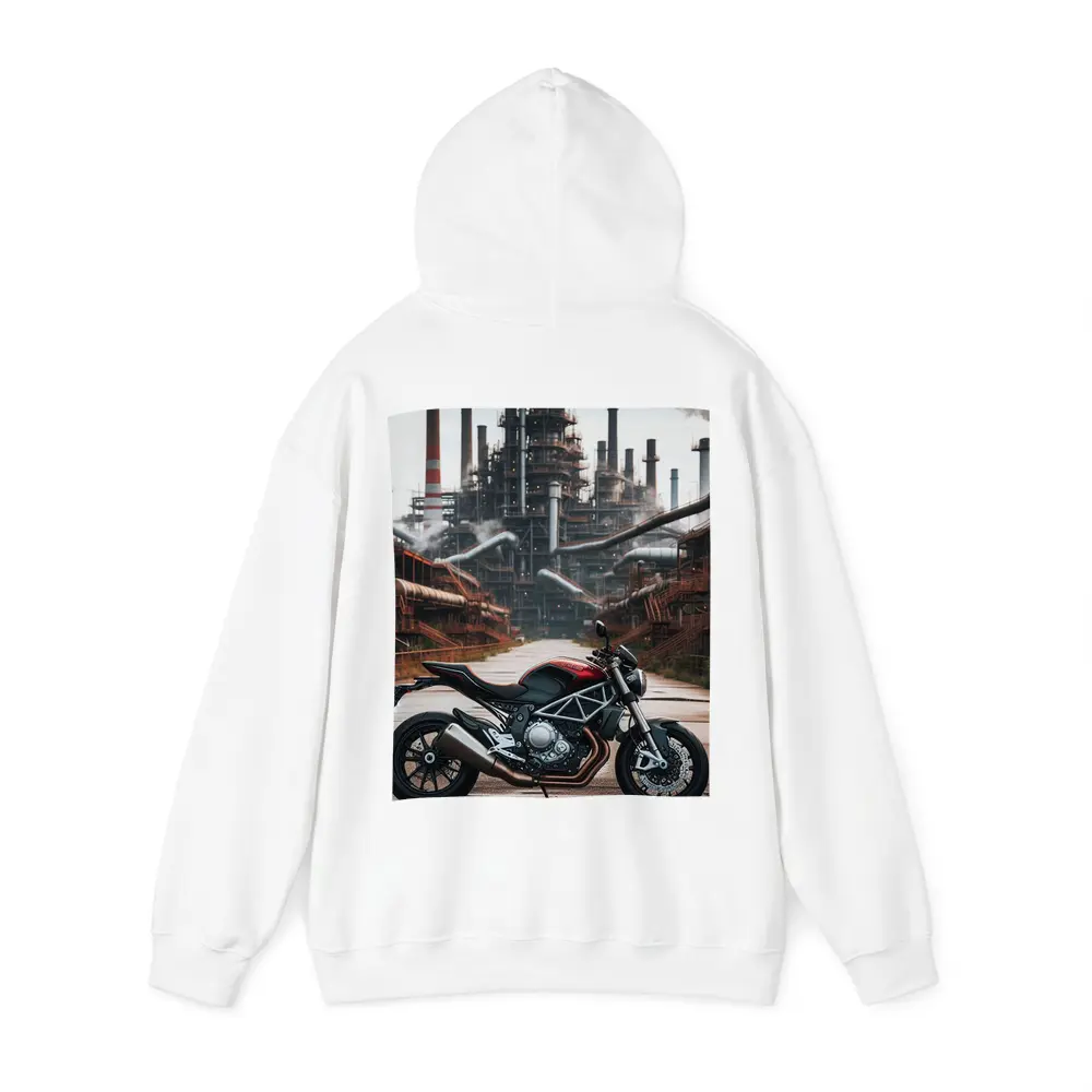 Red Ducati Monster Industrial Factory Background – Hoodies