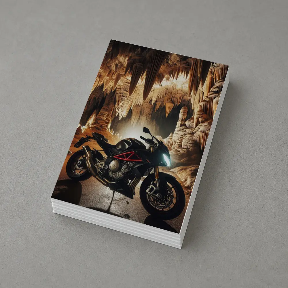 Triumph Streetfighter Motorcycle Inside Dramatic Cave – Postcards