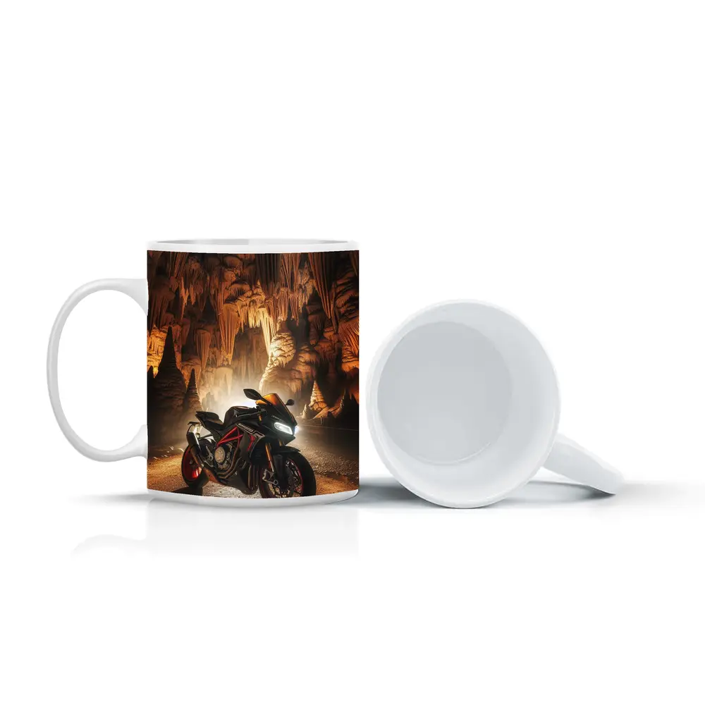 Sport Bike Superbike Inside Dramatic Cave Setting – Mugs