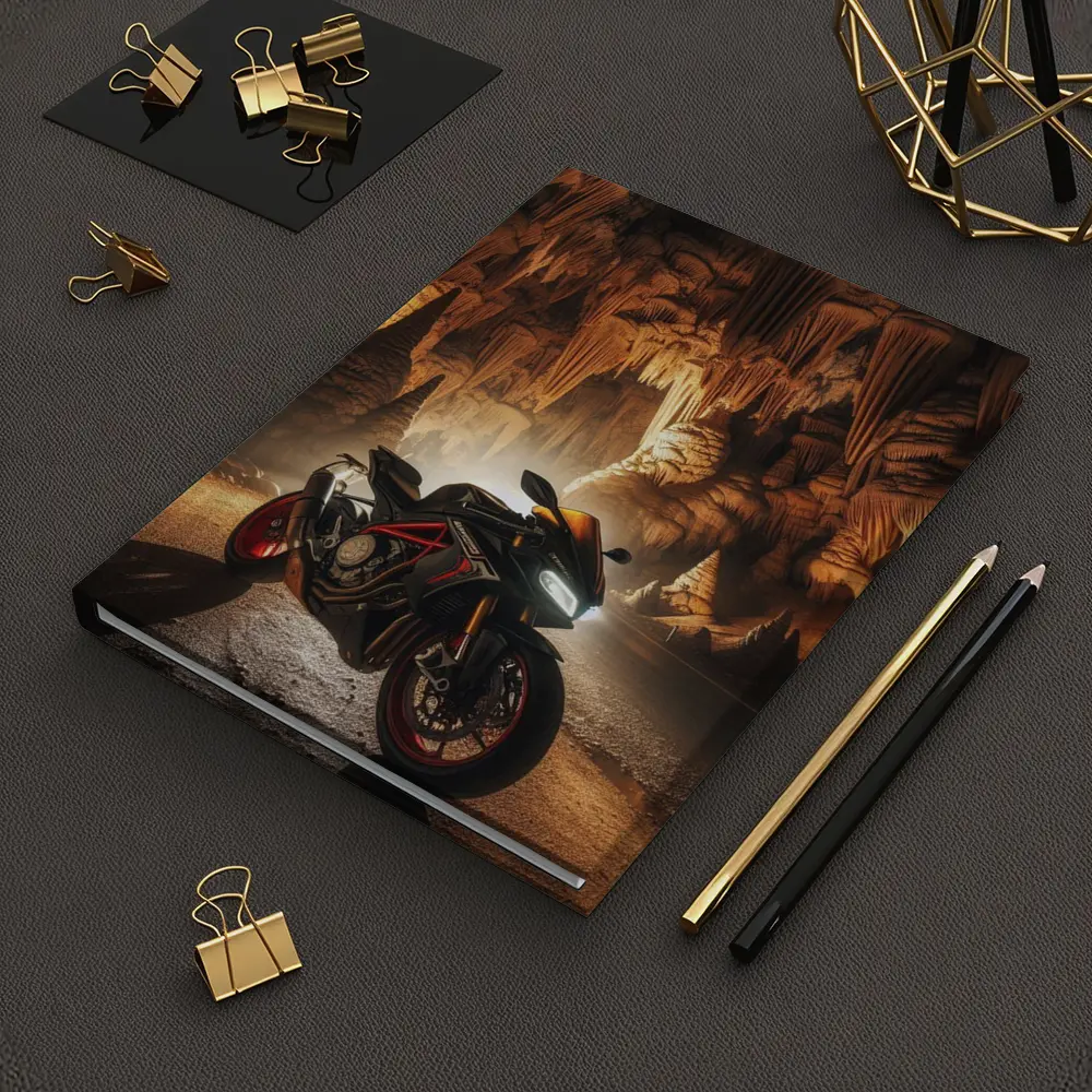 Sport Bike Superbike Inside Dramatic Cave Setting – Notebooks
