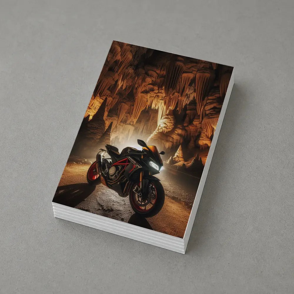Sport Bike Superbike Inside Dramatic Cave Setting – Postcards