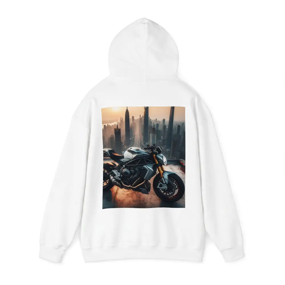 Naked Streetfighter Motorcycle City Skyline Sunset – Hoodies
