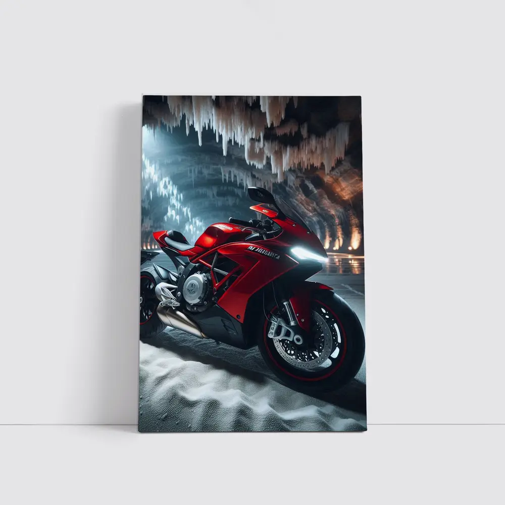 Red MV Agusta Superbike Inside Ice Cave – Wall Art