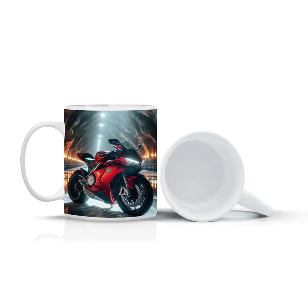 Red MV Agusta Superbike in Dramatic Cave – Mugs