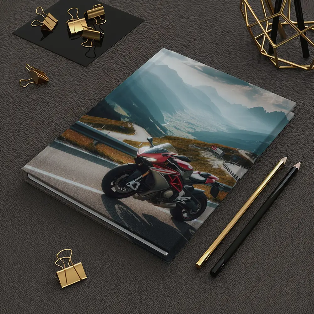 Red Sport Bike Alpine Mountain Road – Notebooks