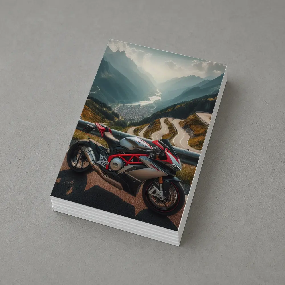 Sport Bike Superbike Mountain Road Alpine View – Postcards