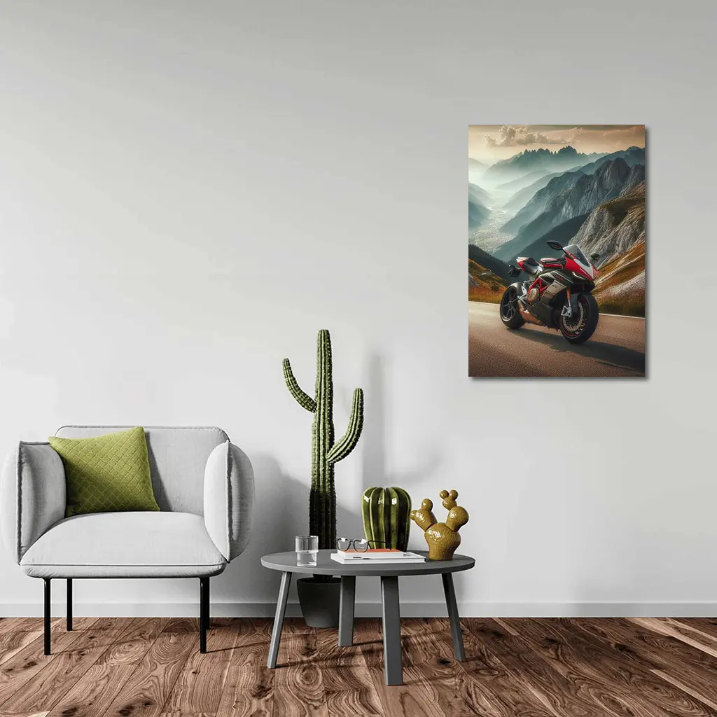 Ducati Superbike On Mountain Road Pass – Wall Art