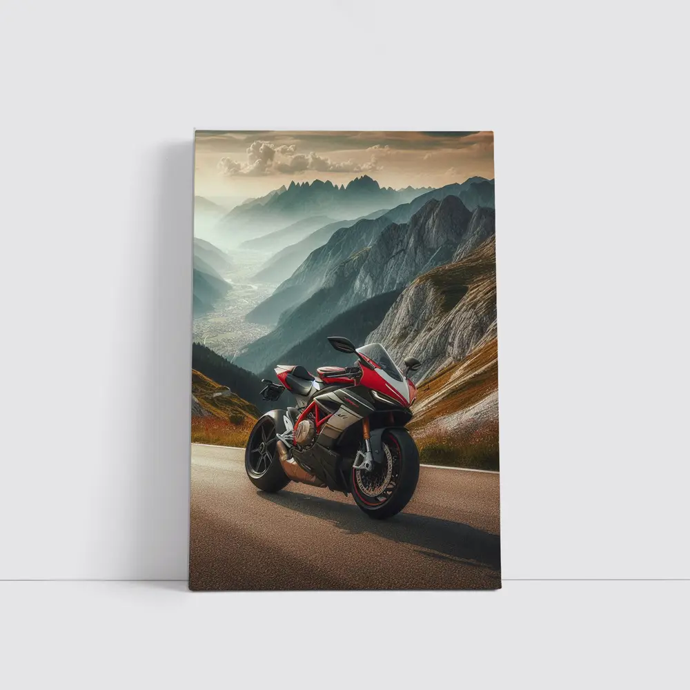 Ducati Superbike On Mountain Road Pass – Wall Art