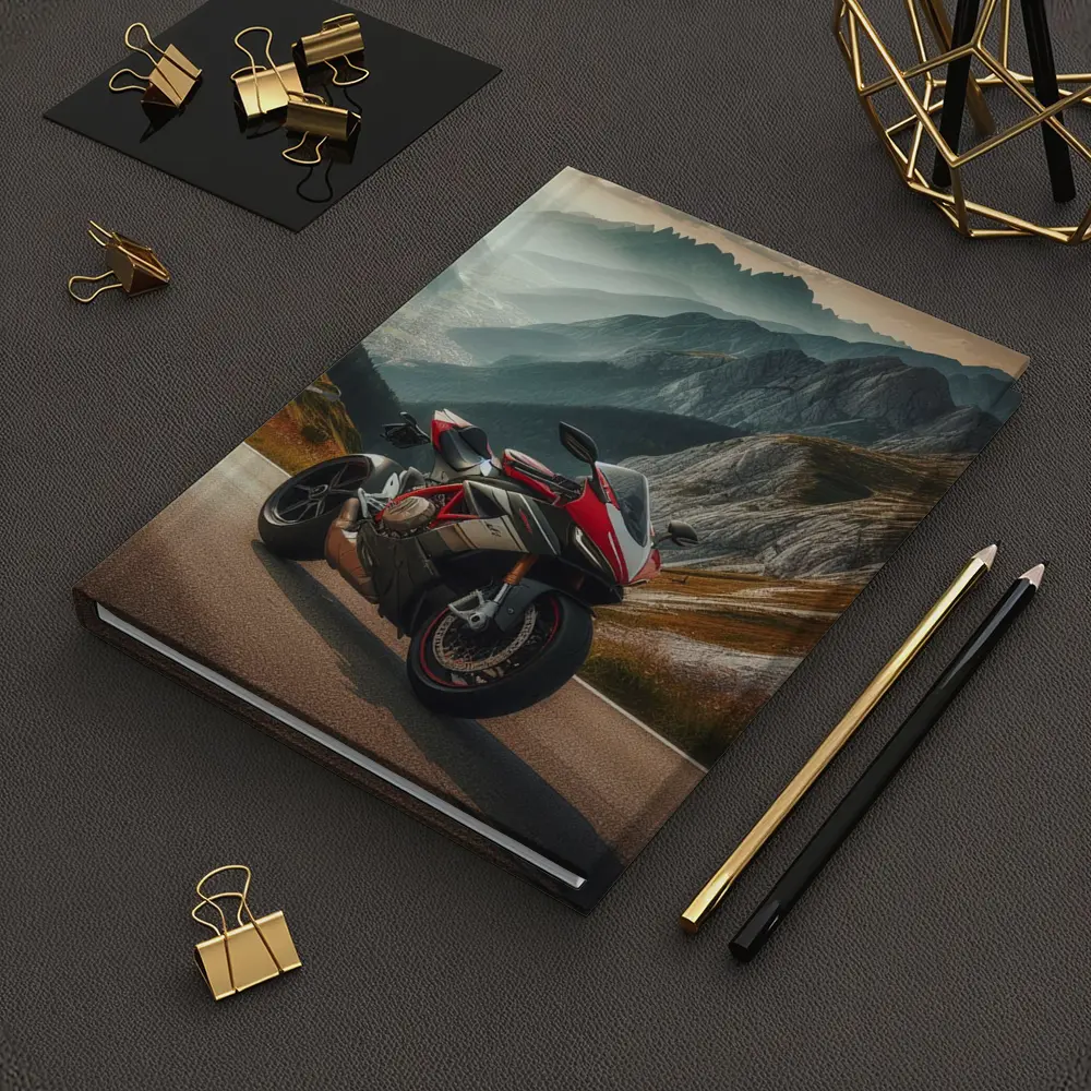 Ducati Superbike On Mountain Road Pass – Notebooks