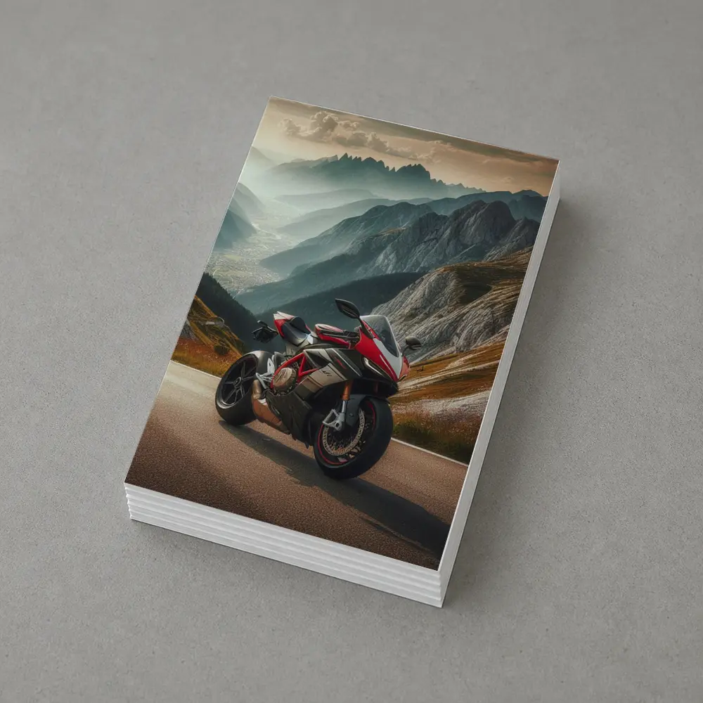 Ducati Superbike On Mountain Road Pass – Postcards