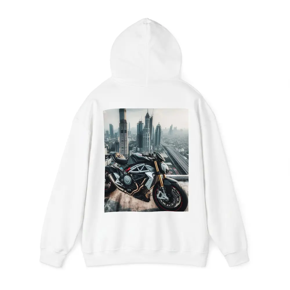 Naked Streetfighter Motorcycle Urban City Skyline – Hoodies