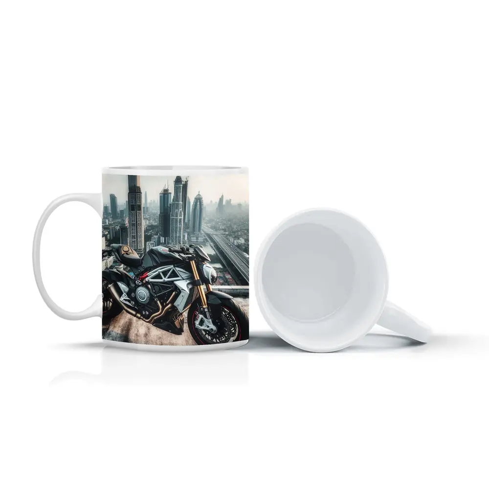 Naked Streetfighter Motorcycle Urban City Skyline – Mugs