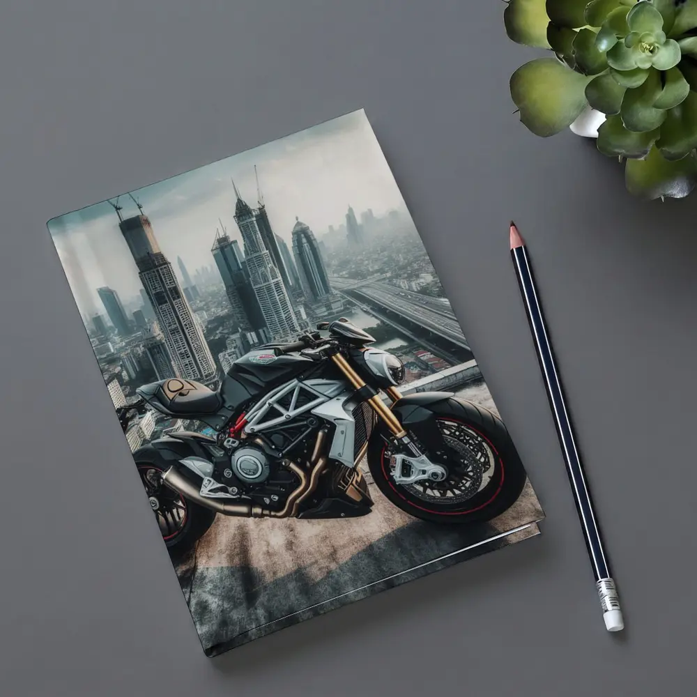 Naked Streetfighter Motorcycle Urban City Skyline – Notebooks