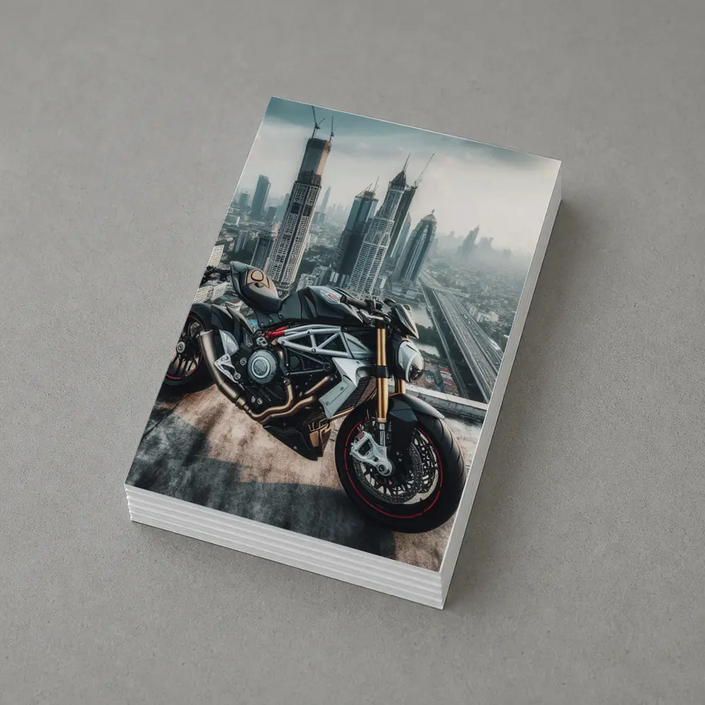 Naked Streetfighter Motorcycle Urban City Skyline – Postcards