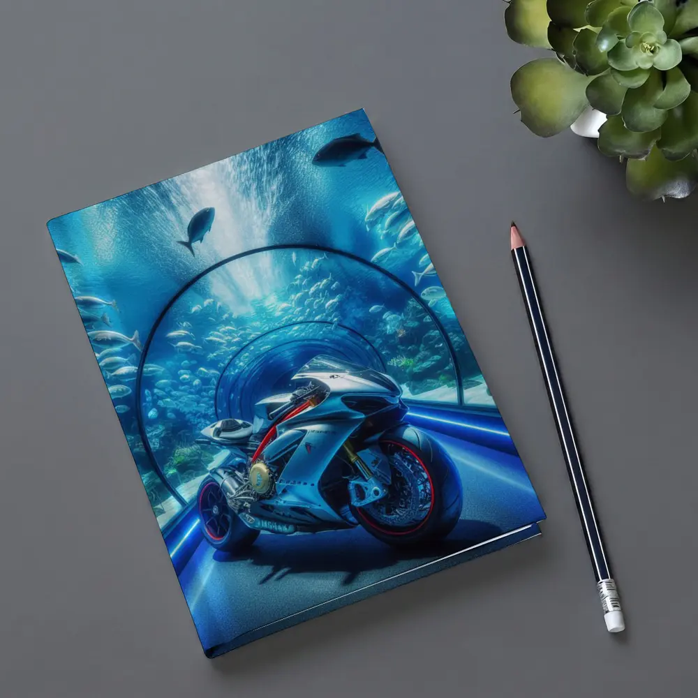 Sport Bike Inside Underwater Aquarium Tunnel – Notebooks