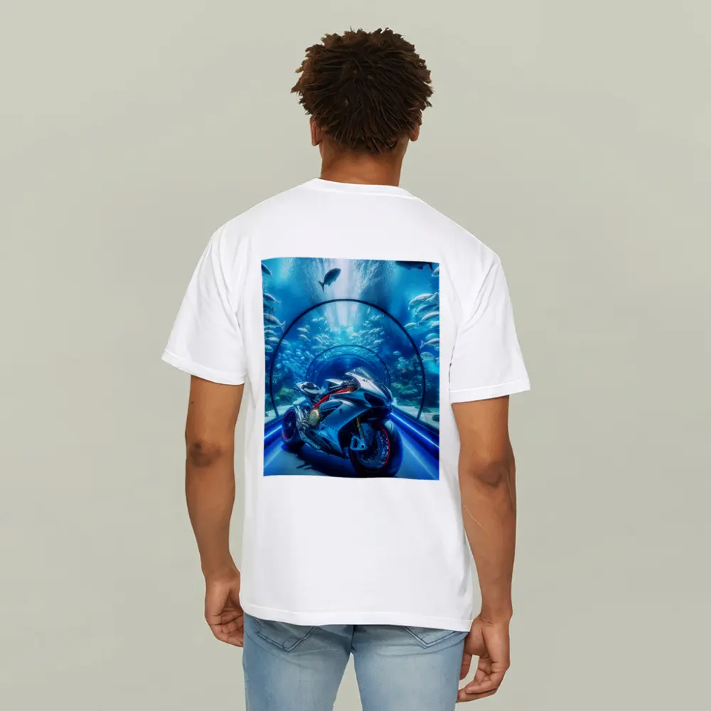 Sport Bike Inside Underwater Aquarium Tunnel – T-Shirts