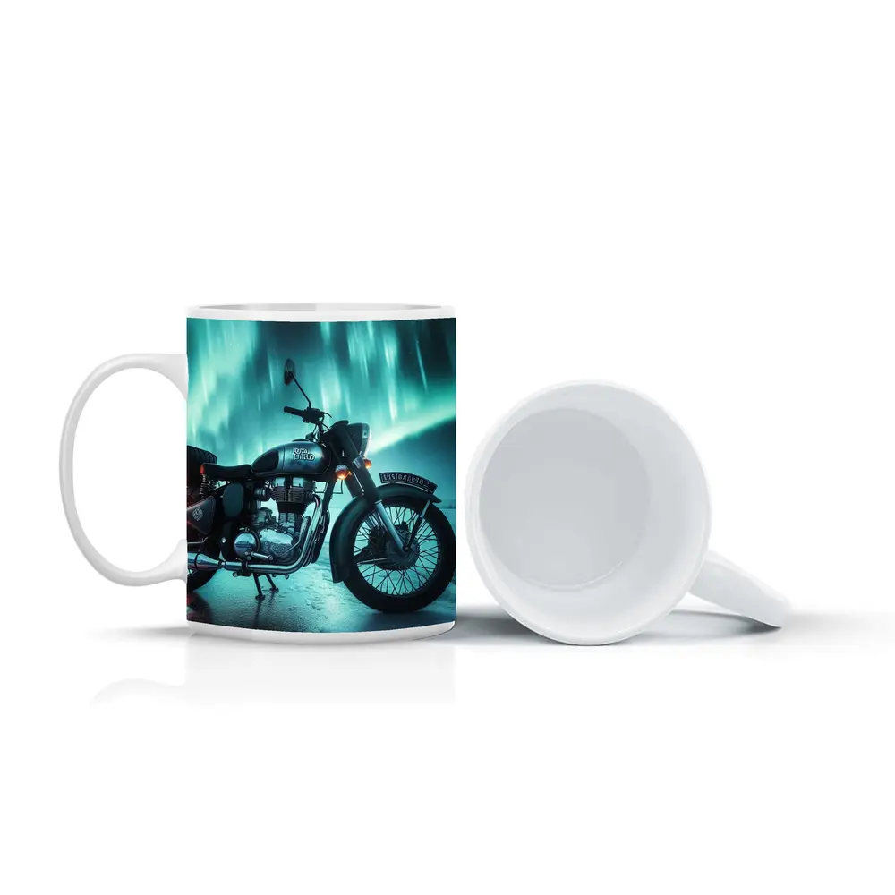 Royal Enfield Classic Under Northern Lights – Mugs