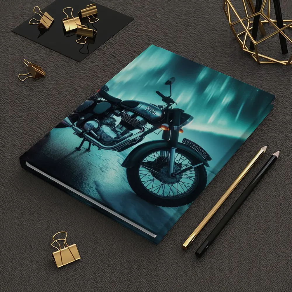 Royal Enfield Classic Under Northern Lights – Notebooks