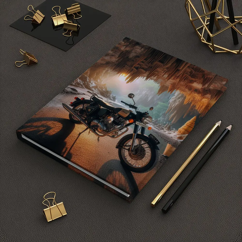Royal Enfield Classic Inside Cave Setting – Notebooks