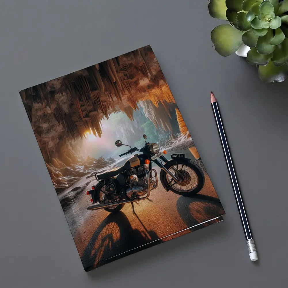 Royal Enfield Classic Inside Cave Setting – Notebooks