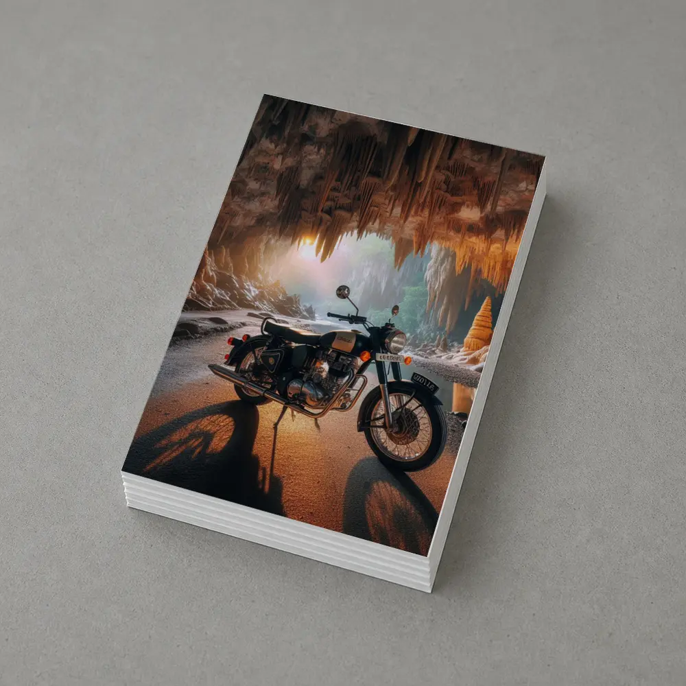 Royal Enfield Classic Inside Cave Setting – Postcards