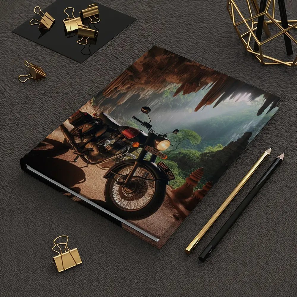 Royal Enfield Classic Inside Mystical Cave – Notebooks