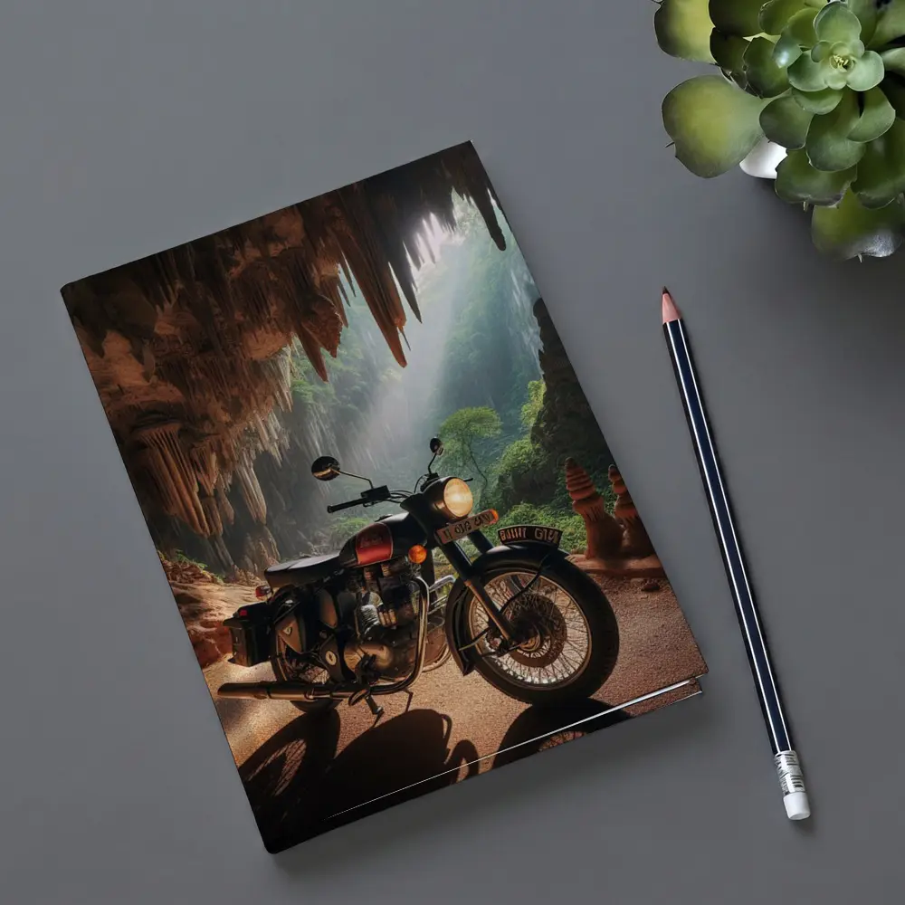 Royal Enfield Classic Inside Mystical Cave – Notebooks