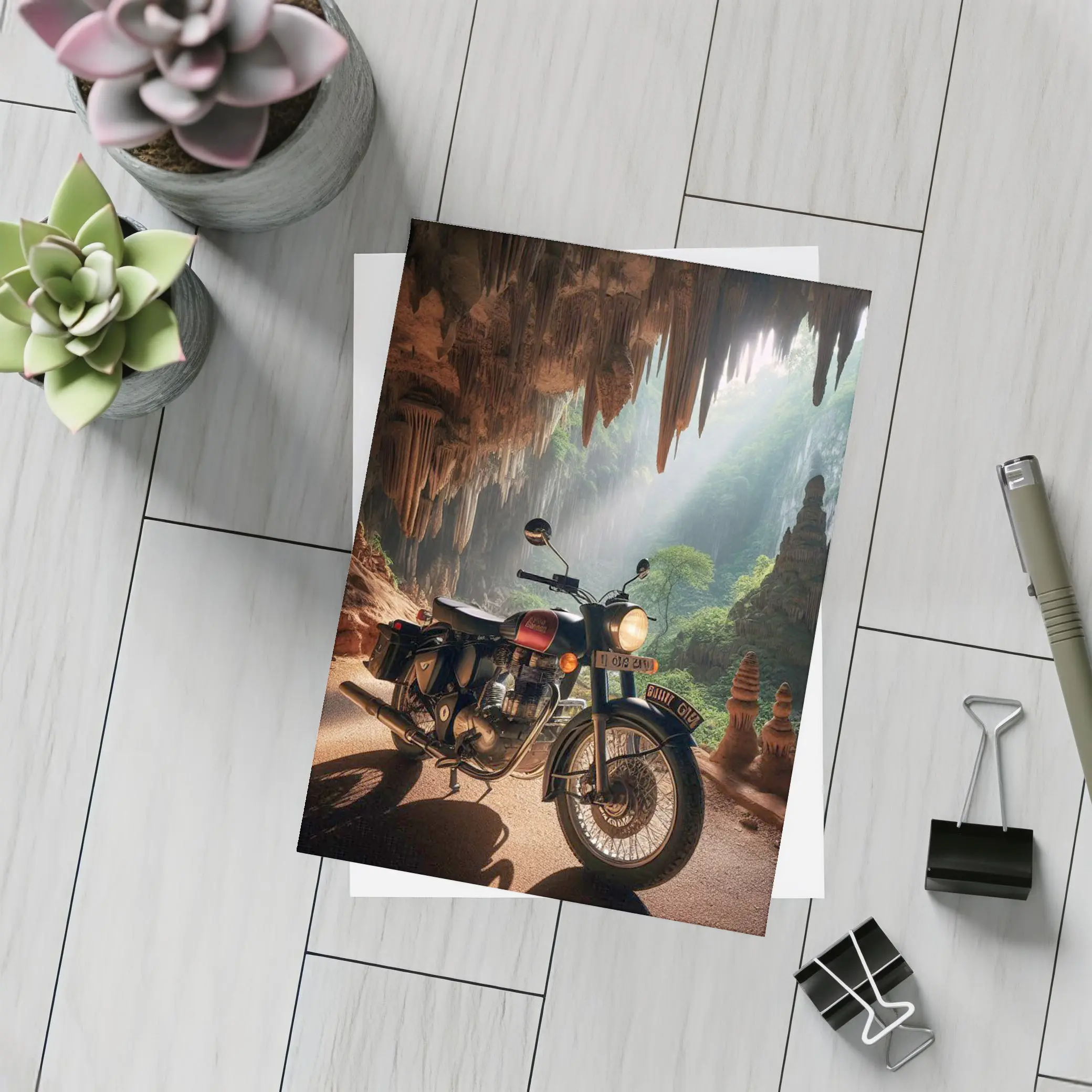 Royal Enfield Classic Inside Mystical Cave – Postcards