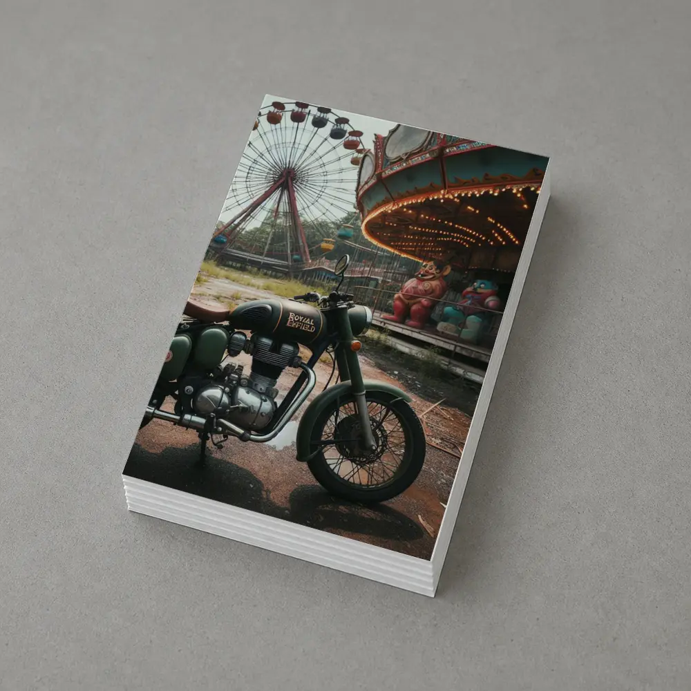 Royal Enfield Motorcycle Abandoned Amusement Park – Postcards