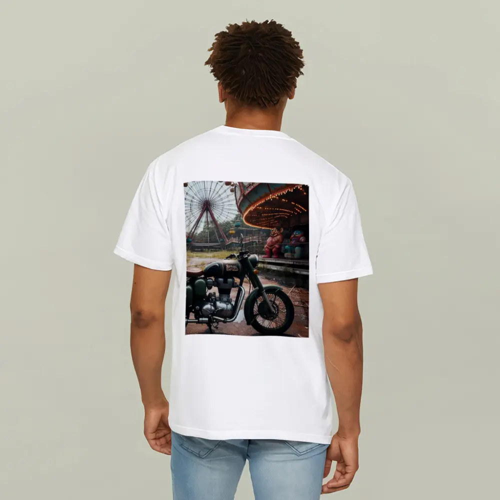 Royal Enfield Motorcycle Abandoned Amusement Park – T-Shirts