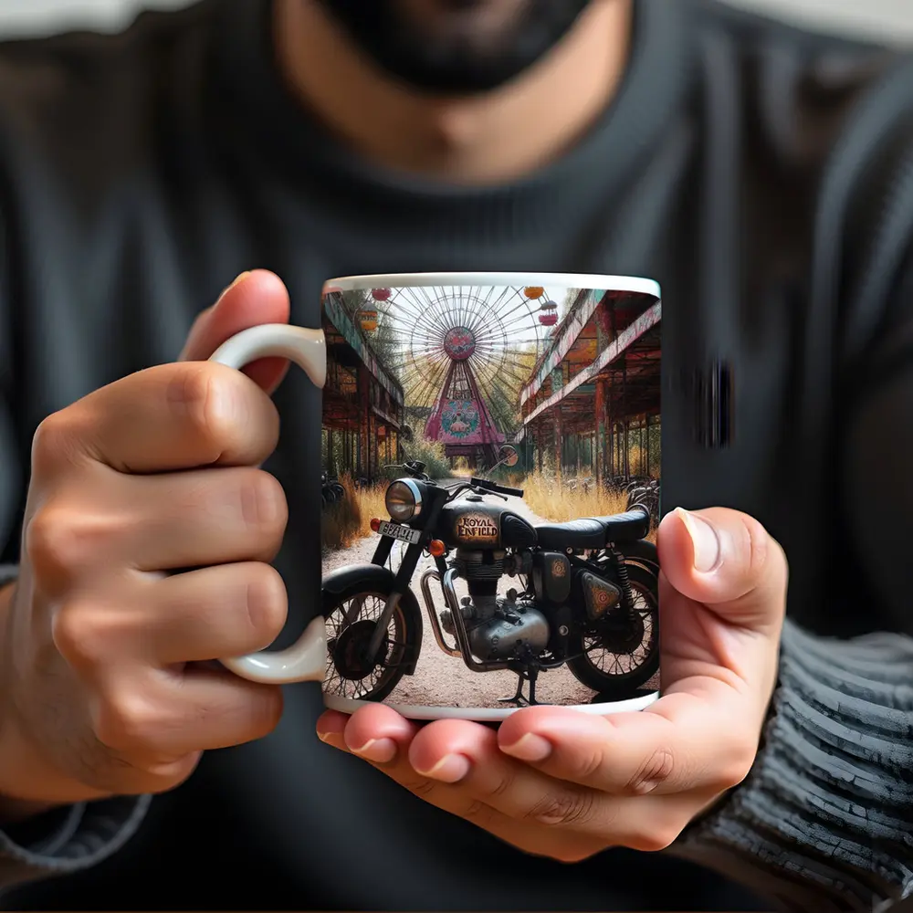 Royal Enfield Classic Abandoned Fairground Ferris Wheel – Mugs