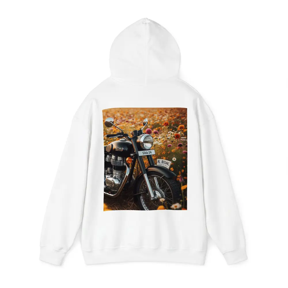 Royal Enfield Classic Motorcycle Wildflower Field – Hoodies