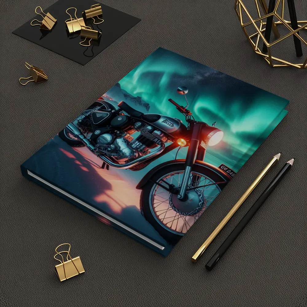 Royal Enfield Classic Under Northern Lights – Notebooks