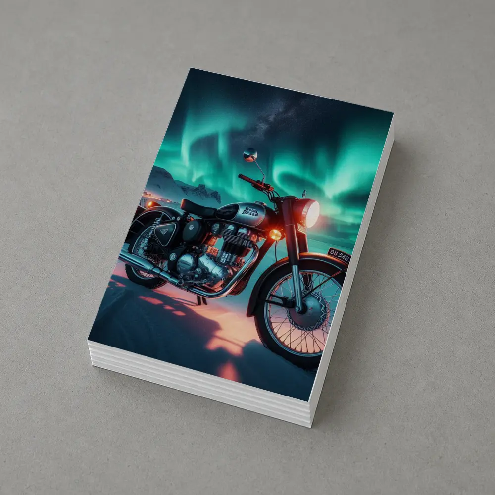 Royal Enfield Classic Under Northern Lights – Postcards