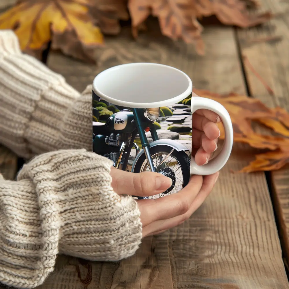 Royal Enfield Classic Motorcycle Japanese Garden – Mugs