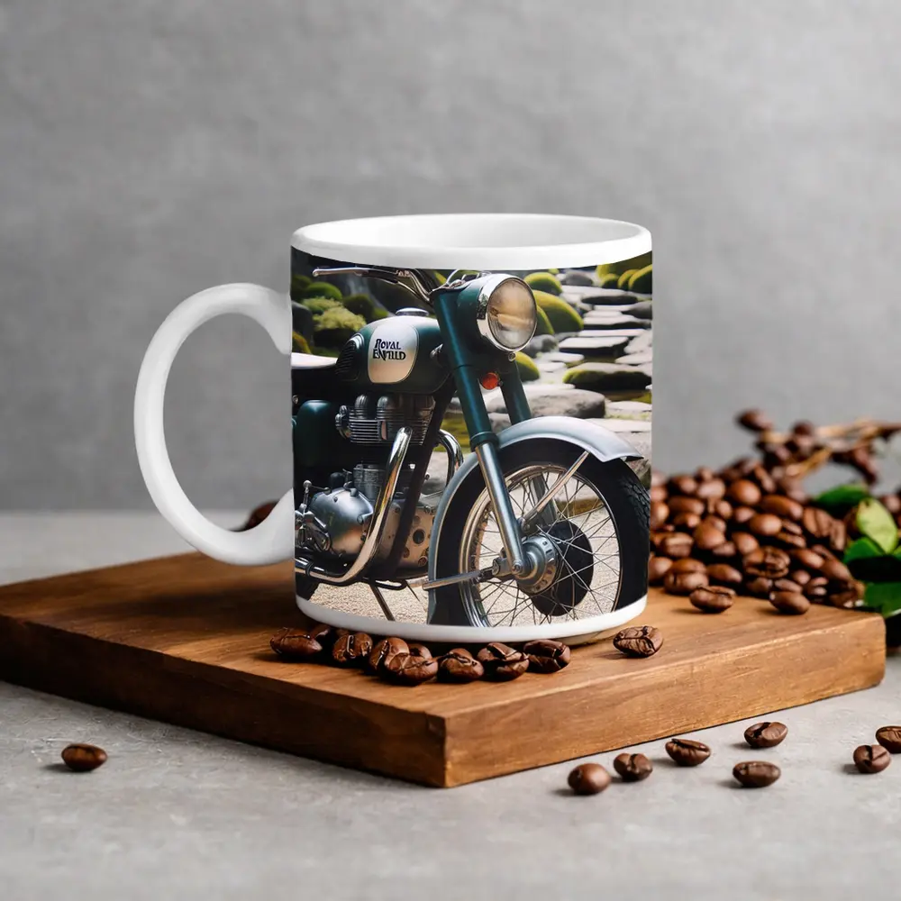 Royal Enfield Classic Motorcycle Japanese Garden – Mugs