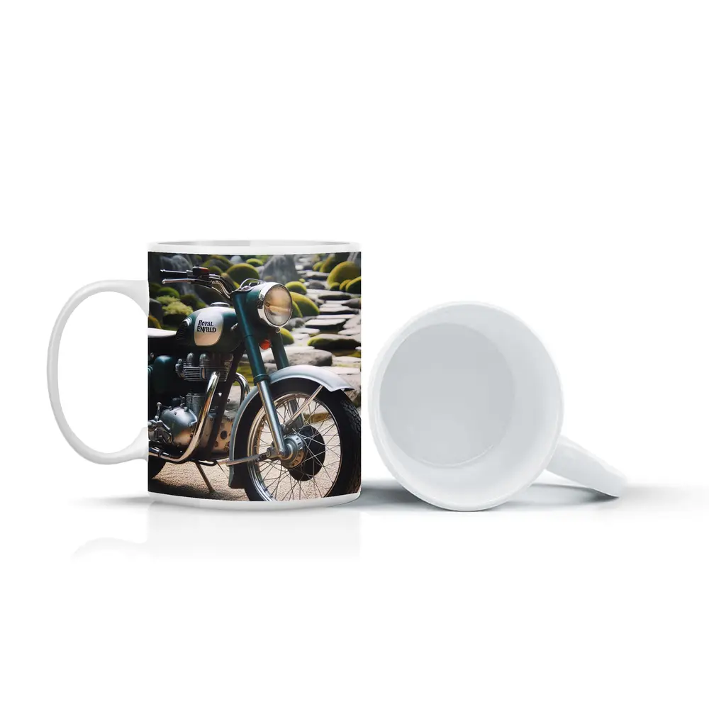 Royal Enfield Classic Motorcycle Japanese Garden – Mugs