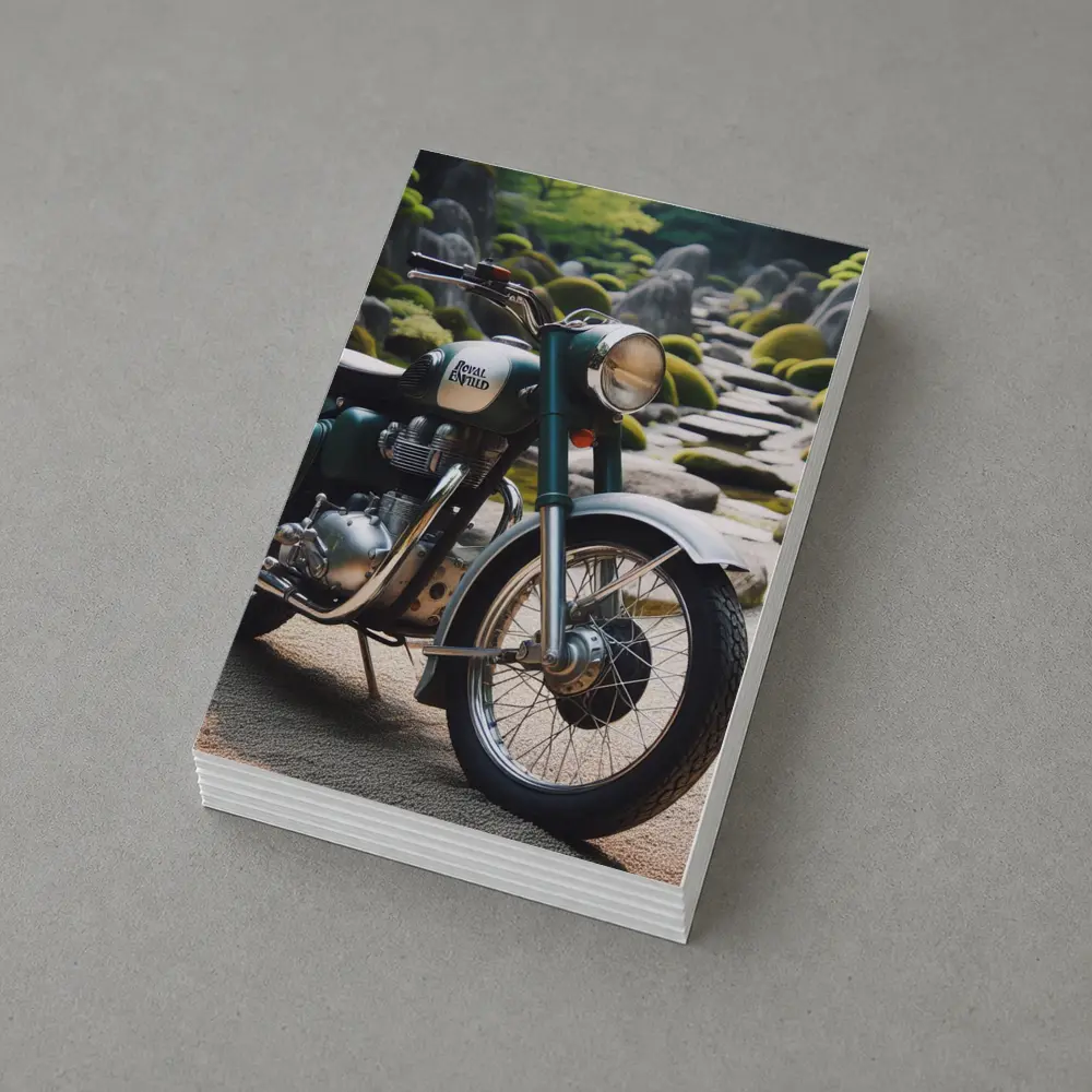 Royal Enfield Classic Motorcycle Japanese Garden – Postcards