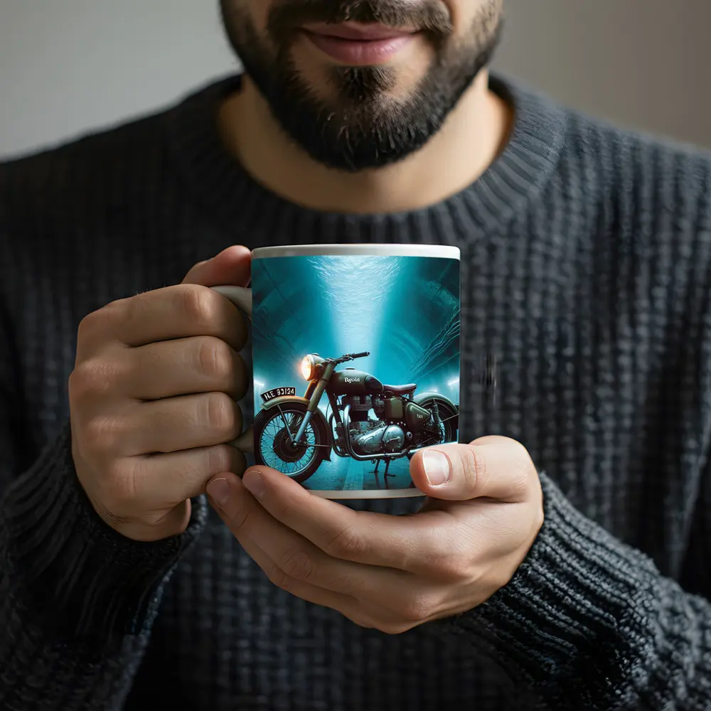 Royal Enfield Classic Underwater Tunnel Scene – Mugs