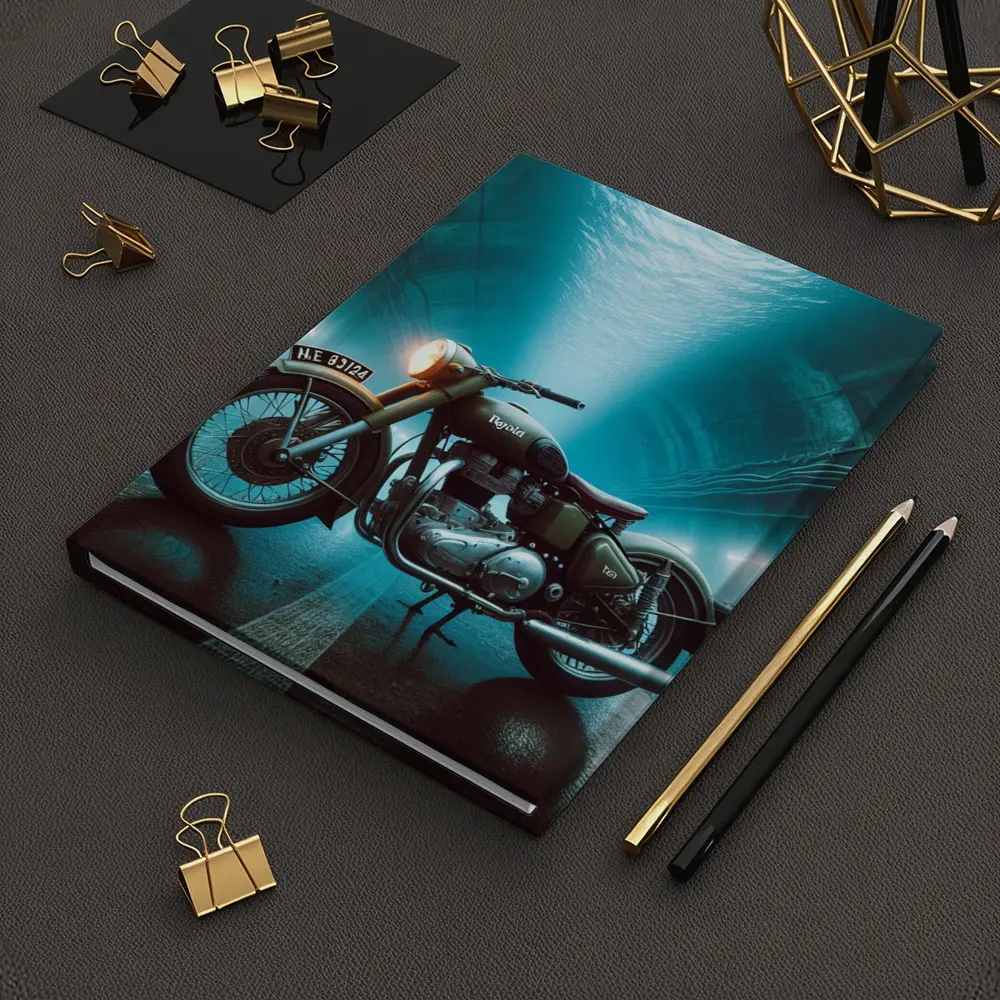 Royal Enfield Classic Underwater Tunnel Scene – Notebooks