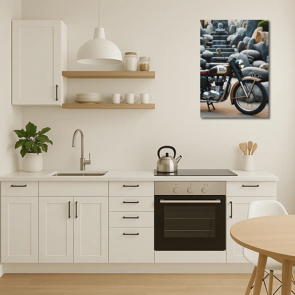 Royal Enfield Classic Motorcycle Stone Garden – Wall Art