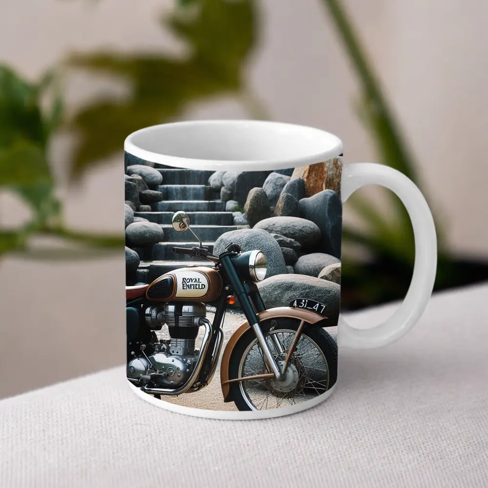 Royal Enfield Classic Motorcycle Stone Garden – Mugs