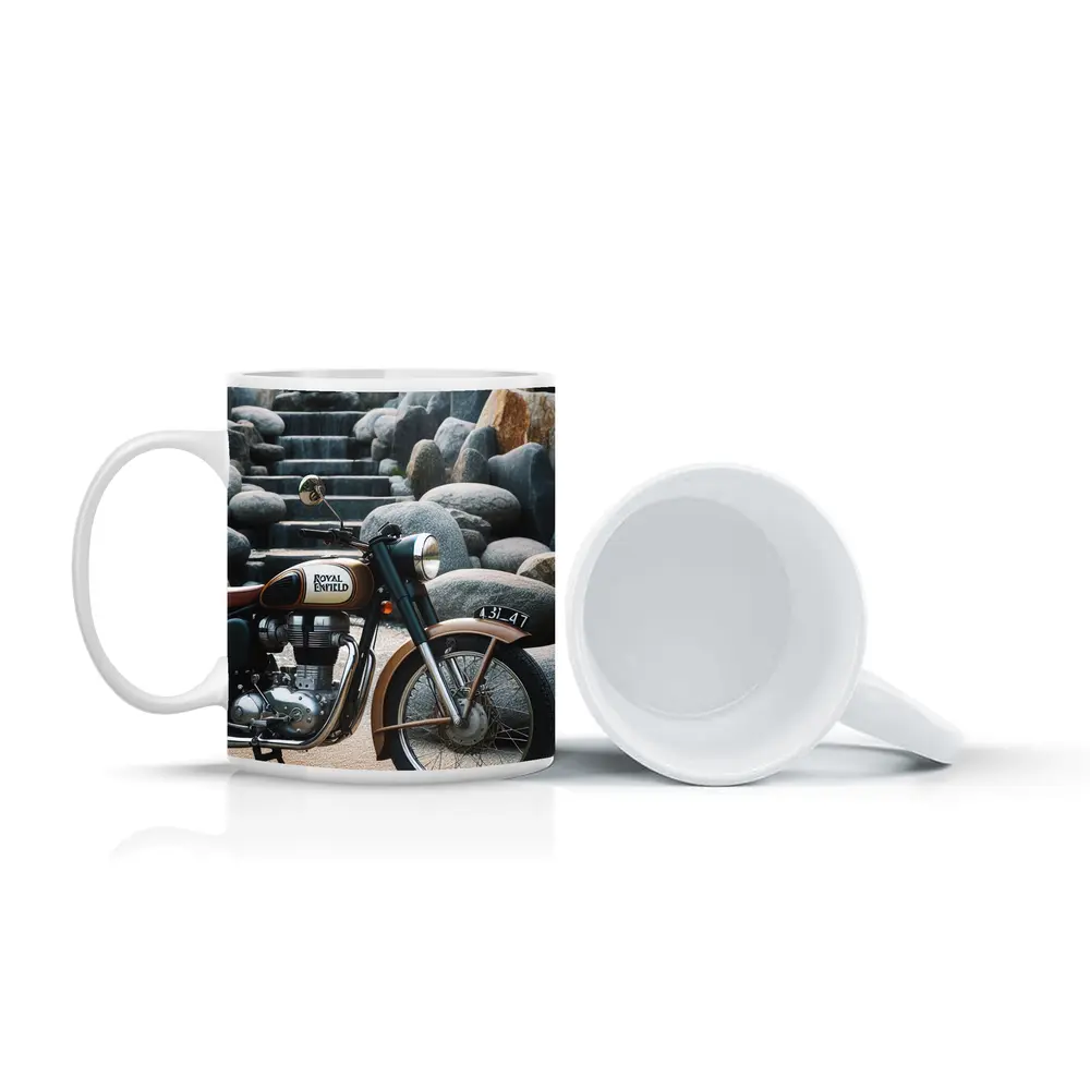 Royal Enfield Classic Motorcycle Stone Garden – Mugs