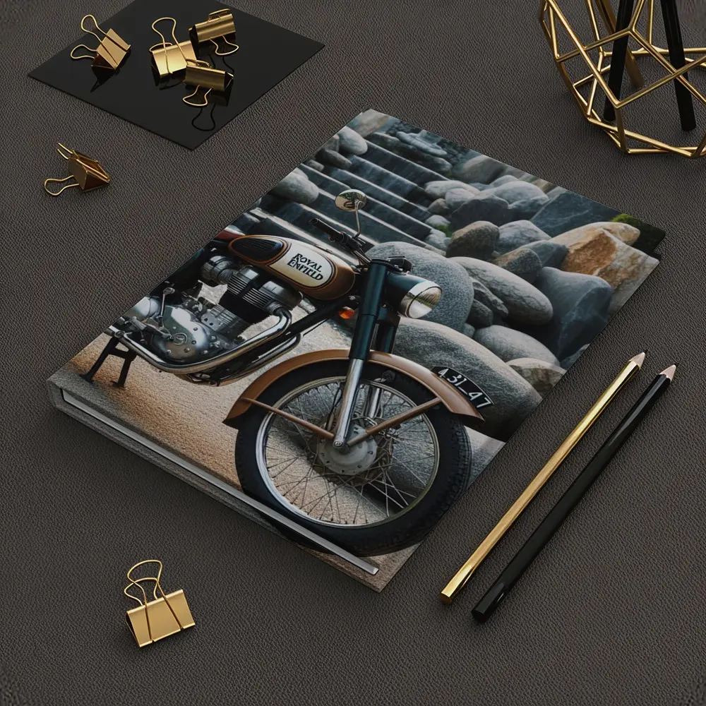 Royal Enfield Classic Motorcycle Stone Garden – Notebooks