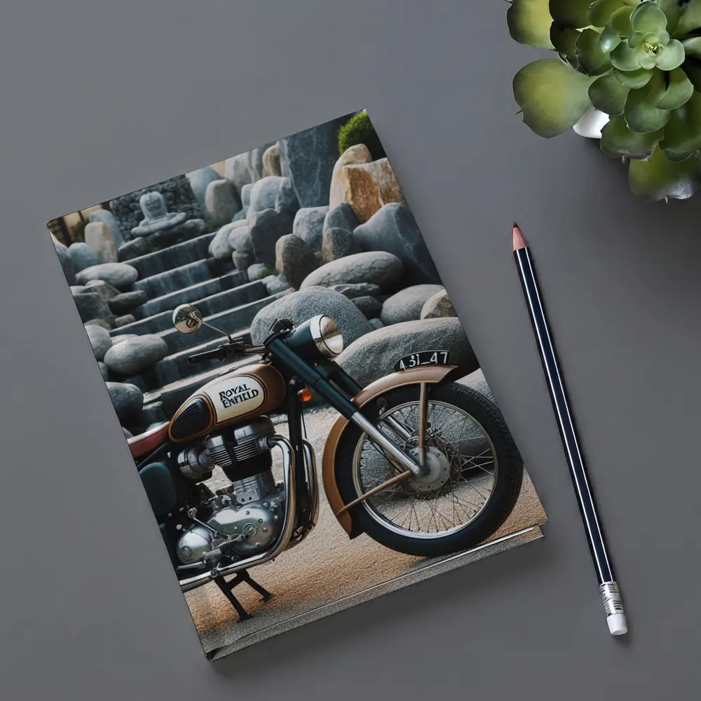 Royal Enfield Classic Motorcycle Stone Garden – Notebooks