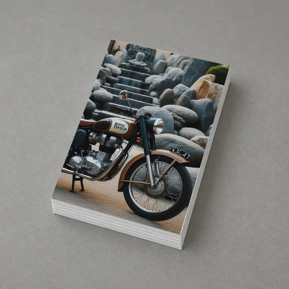 Royal Enfield Classic Motorcycle Stone Garden – Postcards
